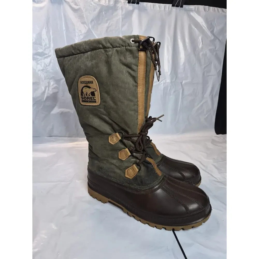 SOREL KAUFMAN WOODSMAN STEEL SHANK INSULATED WINTER BOOTS MENS SIZE 11